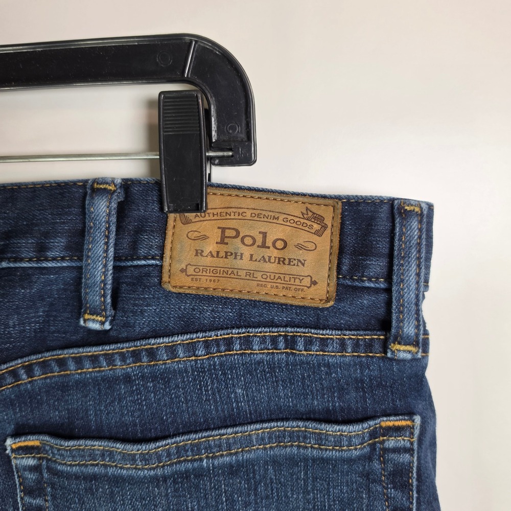 Polo Ralph Lauren Sullivan Slim Jeans Mens 40x32 Dark Wash Blue Stretch Denim - Picture 9 of 9